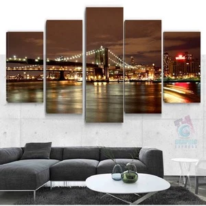 110x60 cm Set 5 BILDER BEDRUCKT DEKO NEW YORK BROOKLYN - NYC-07 - Bild 1 von 2