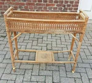 Art Deco Jardinière 1930 Blumentisch Blumenbehälter Rattan  - Bild 1 von 7