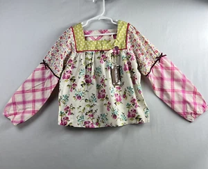 Matilda Jane Top Girls Enchanted Garden Art School Mixed Print Peasant Size 8 - Picture 1 of 16