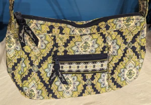 Borsa a tracolla Vera Bradley verde blu Cambridge Maggie borsa superiore zip 7,5x11x4 usata in ottime condizioni - Foto 1 di 15