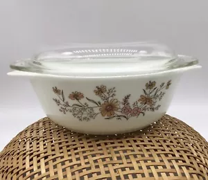 Pyrex Country Autumn 8-inch Casserole With Lid Vintage Made In England - Picture 1 of 11