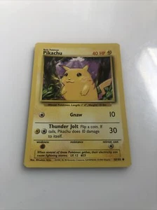 Pikachu Base Set Unlimited 58/102 WOTC LP Pokemon Karte Yellow Cheeks Common Good - Bild 1 von 2