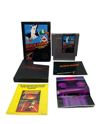 Duck Hunt - Nintendo 1985• CIB• Pegatina mate parcial producción temprana y etiqueta colgante Foto 1 de 4