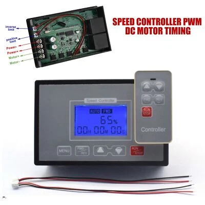 Speed Controller PWM DC Motor Timing Reversible Remote Control LCD-Display 60A  - Image 1 of 4