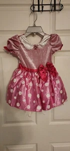 Disney Store Pink Minnie Mouse Velvet Costume Dress Child Size 4T Dress Up New - Picture 1 of 4