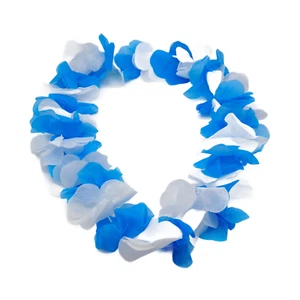 Hawaiikette  Weiß-Blau Blütenkette 30 Blüten    4 / 6 / 9 / 12 / 24 / 48 Stück - Bild 1 von 11