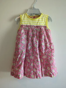 Baby Boden Mädchen Größe 6-12 Monate rosa mit Gänseblümchen und gelben Streifen, Unterhose - Bild 1 von 9