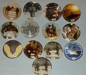 11th Print Set 10 Cent AAFES Pogs 2008 printing All 13 pogs A.U. - Picture 1 of 2