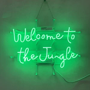 Welcome To The Jungle Neon Sign Light Party Living Room Wall Hanging Art 19"x15" - Picture 1 of 1
