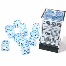 CHX27781 Borealis: 16mm d6 Icicle/light blue Luminary Dice Block (12 dice)