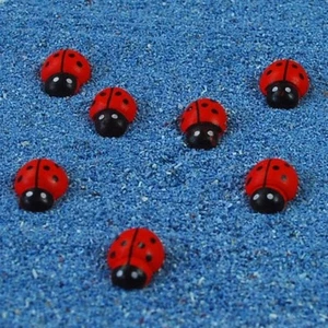 100-pack Mini Red Ladybug Embellishments Flat Back Wood Craft Making Art Decors - Picture 1 of 4