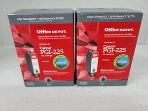 Lot of 2 - Office Depot Compatible with Canon PGI-225 Black Ink Cartridges - Picture 1 of 3
