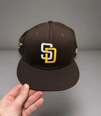 San Diego Padres New Era MLB 9Fifty950 Snapback Cap Hat Dark Brown - Image 1 of 4