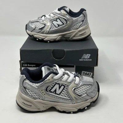 NEW New Balance 530 Bungee Toddler Size 4C Silver Grey Running Sneakers - Image 1 of 4