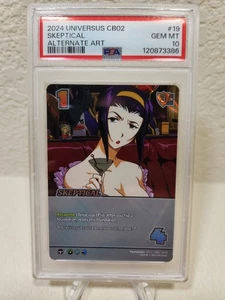 Cowboy Bebop Trading Card Skeptical Alt Art Foil Holo Faye Valentine PSA 10  - Picture 1 of 2