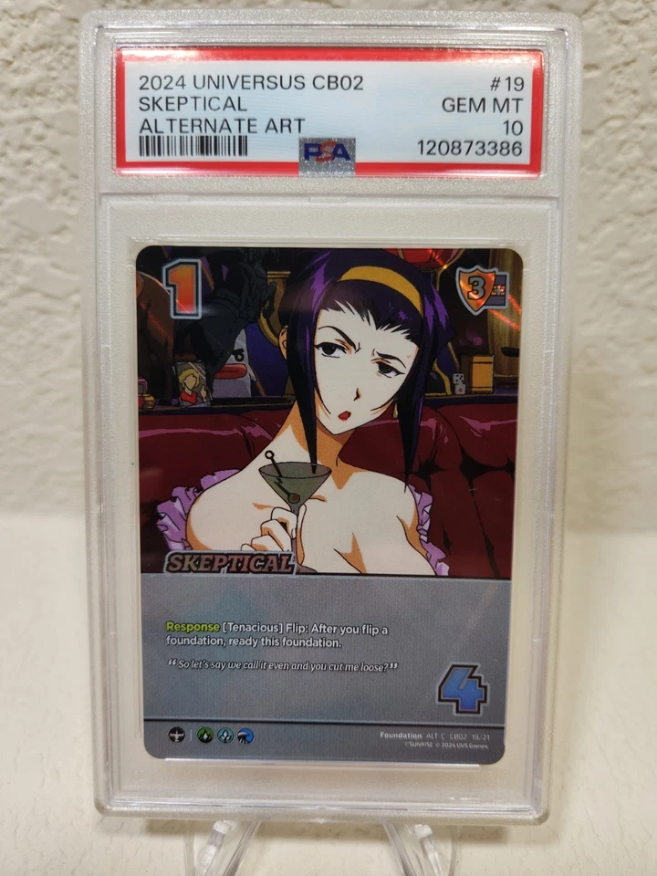 Cowboy Bebop Trading Card Skeptical Alt Art Foil Holo Faye Valentine PSA 10  - Image 1 of 2