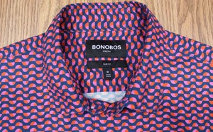 CAMISA BONOBOS SLIM FIT ALGODÓN/SPANDEX ROSA, NARANJA Y AZUL MARINO Talla MEDIANA, M - Imagen 1 de 3