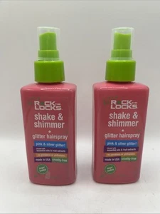 2 BOTTLES Rock The Locks Shake & Shimmer Glitter Hairspray Pink & Silver Glitter - Picture 1 of 1