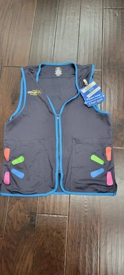 Walmart Proud Associate Uniform Vest Adult Gray Blue Spark Unisex SMALL,NAMETAG - Image 1 of 4