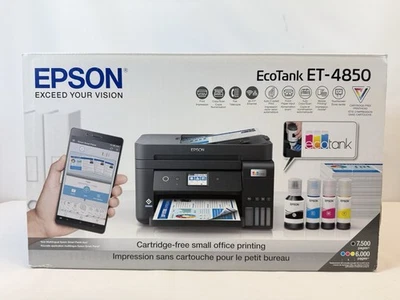 NEW Epson EcoTank ET-4850 Color Inkjet All-In-One Printer - White - Image 1 of 4