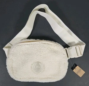 Victoria's Secret Pink Sherpa Belt Bag Funny Pack White/cream & Stretch Belt New - Picture 1 of 6