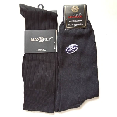 Calcetines Para Hombre 2 pr Talla 10-13 NUEVO Negro Vestido Clásico Negocios Acanalado Informal Foto 1 de 4