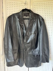 Stafford Echtleder 3 Knopf Schwarz Blazer Sakko Herren XL - Bild 1 von 10