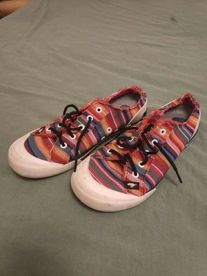 Rocket Dog Trainers Jazzin Rainbow Plush Foam Comfort Canvas Plimsole UK 7 EU 41 - Image 1 of 4