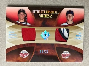 2007 ULTIMATE COLLECTION ENSEMBLE GAME USED DUAL PATCHES MORNEAU JOE MAUER 13/25 - Picture 1 of 2