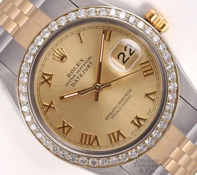 Rolex Datejust 36mm 18K Two-Tone Jubilee Diamond Bezel Champagne Roman Dial - Image 1 of 4