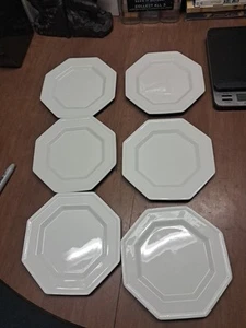 6 Johnson Brothers Heritage White Beaded Salad Plates 7 3/4" Euc+ Bin 98 - Picture 1 of 13