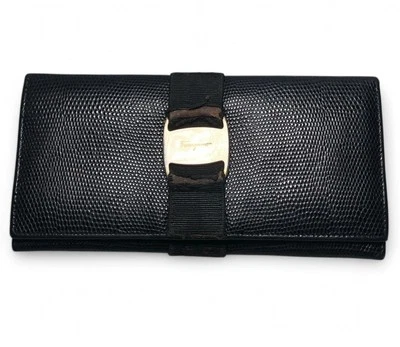 Salvatore Ferragamo Black Leather Clutch wallet Authentic - Image 1 of 4