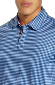 Vineyard Vines OTG Sankaty Polo Men’s S Performance Golf Shirt Blue Check Print - Picture 1 of 21