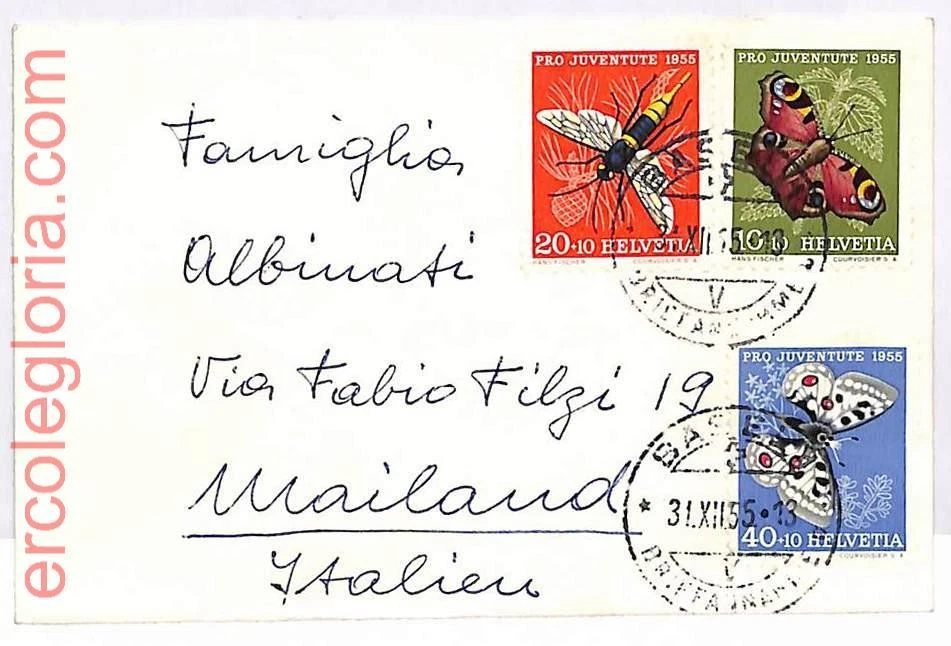 26798 - Suiza - Historia Postal - Portada - 1955 - Mariposas PRO JUVENTUTE Foto 1 de 1