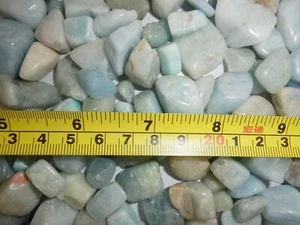 Tumbled Stone Aquamarine Stone 0.6 to 9.3 g small size pieces 400 gram Lot - Picture 1 of 8