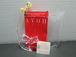 AVON - The Gift Collection - Images of Christmas Ornament Rocking Horse - Clear - Picture 1 of 9