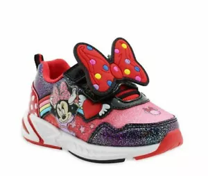 Disney Junior Minnie Mouse Red Black Light-up Sneaker Toddler Girls Sz 9-12 - Picture 1 of 4