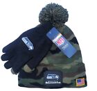 SEATTLE SEAHAWKS NFL Premium Men's Camo Cuffed Knit Winter Hat & Glove Set  $50