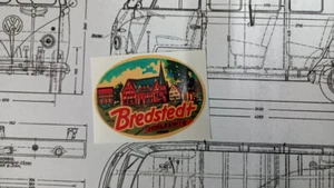Bredstedt German Travel Sticker Camper Trabant Wartburg Mercedes BMW - Picture 1 of 1