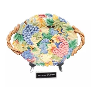 Fitz & Floyd SONOMA Harvest Leaves 18" Handled Serving Platter MINT - Picture 1 of 7
