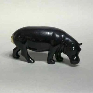 Loet Vanderveen Limited Edition ED1000 Bronze Hippopotamus Gold Sign Sculpture - Picture 1 of 6