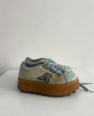 The ART Company Chunky Platform Boots Blue Brown EU 38 (Fit UK 4) Distressed Def - Image 1 of 4