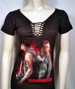 THE WALKING DEAD GOT YOUR BACK DARYL RICK BRAIDED JUNIORS GIRLS TEE SHIRT S-2XL - Picture 1 of 3