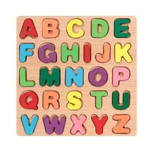Colorful Wooden Alphabet Learning Puzzle Toy-Durable Wooden Educational Toy - Foto 1 di 5