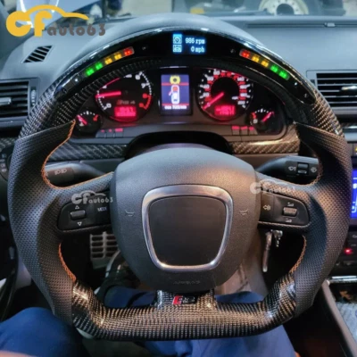Volante deportivo LED de fibra de carbono real para Audi A4 A5 Quattro B9 2004-2012 Foto 1 de 4