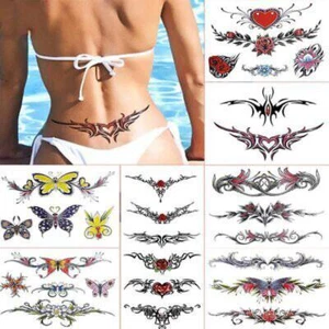 Woman Temporary Tattoos Stickers Waist Belly Waterproof Tattoo Stickers Colorful - Picture 1 of 7