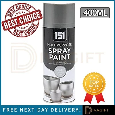 200ML ARGENTO SPRAY METALLICO AEROSOL LEGNO METALLO PLASTICA PER TUTTI GLI USI NATALE - Immagine 1 di 4