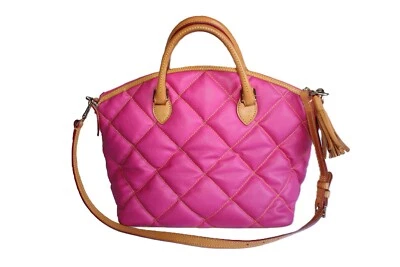 Dooney And Bourke Spicy Pink Quilted Satchel Handbag - Image 1 of 4