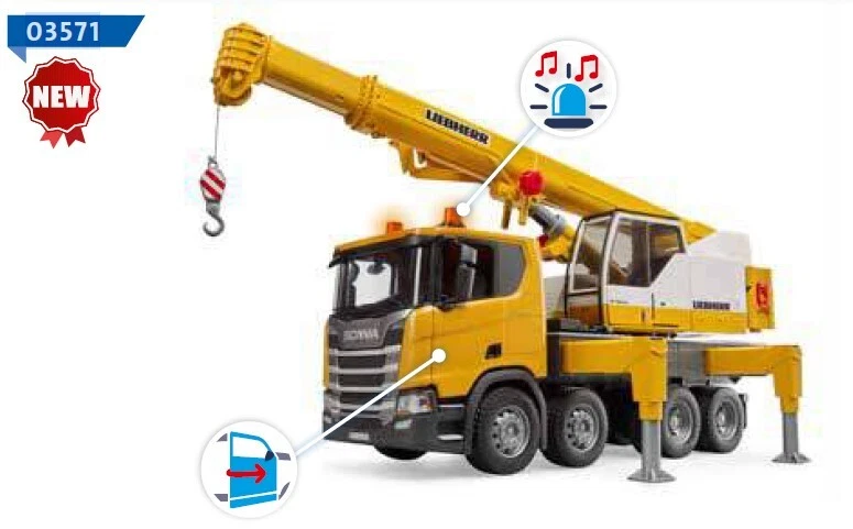 BRUDER - SCANIA Super 560R 8x4 con gru LIEBHERR - 1/16 - BRU3571 - Immagine 1 di 1