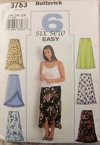BUTTERICK 3783 Easy Sew Pattern 2003 UNCUT Skirt Asymmetrical A-line Sz 22 24 26 - Picture 1 of 9